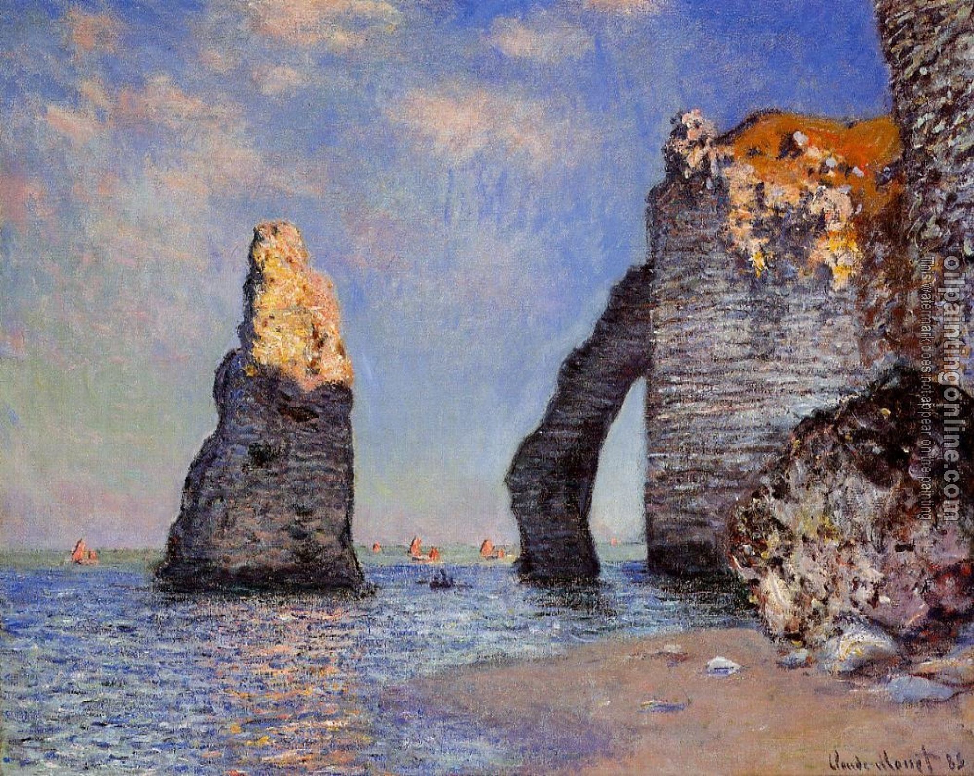 Monet, Claude Oscar - The Rock Needle and the Porte d'Aval